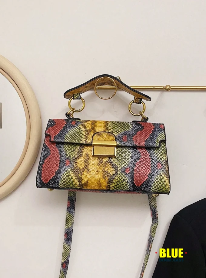 LocalFashionable High-End Texture, Light Luxury, Snake Print Niche Design, Versatile Handheld, Detachable Shoulder Cross, Armpit Lock