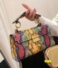 LocalFashionable High-End Texture, Light Luxury, Snake Print Niche Design, Versatile Handheld, Detachable Shoulder Cross, Armpit Lock