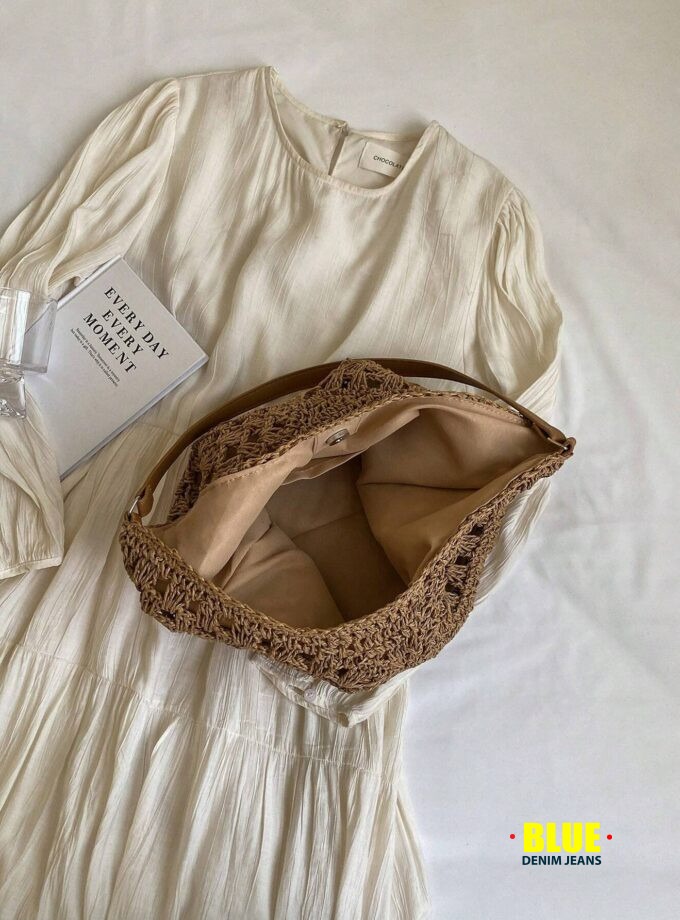 LocalWomen's Hand-Woven Grandmother Check Contrasting Large Capacity Tote Bag, Beach Purse, Perfect For Summer, Vacation & Daily Use, Travel Must Haves, Summer Straw Beach Bag For Women