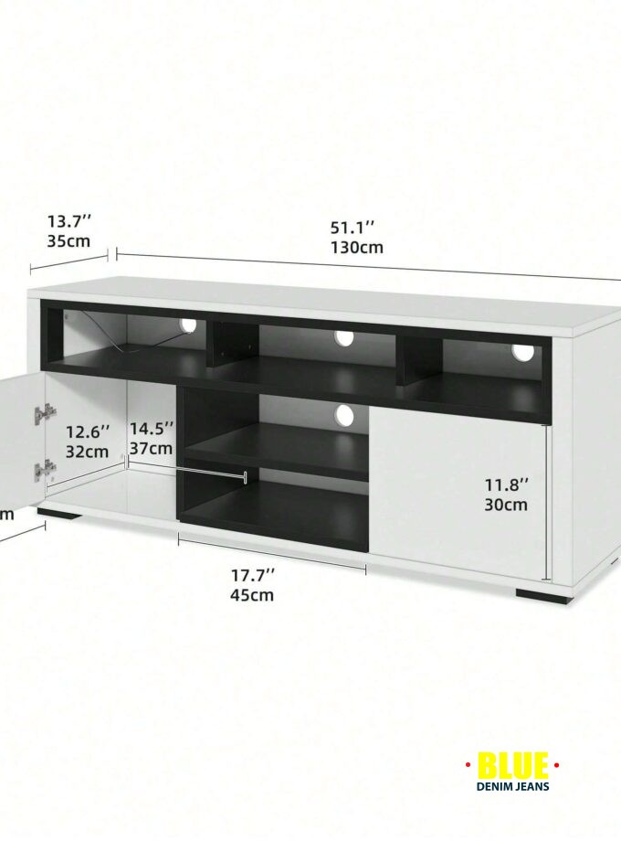 LocalLED TV Stand Cabinet For Up To 60 Inch Modern High Gloss Entertainment Center TV Media Table For Office And Living Room