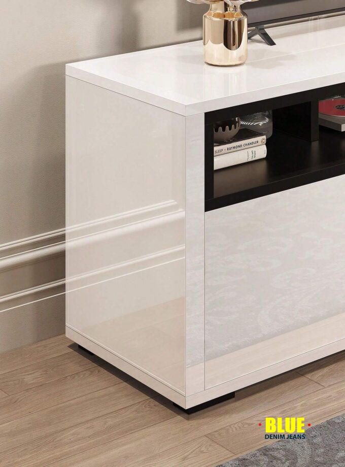 LocalLED TV Stand Cabinet For Up To 60 Inch Modern High Gloss Entertainment Center TV Media Table For Office And Living Room