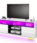 LocalLED TV Stand Cabinet For Up To 60 Inch Modern High Gloss Entertainment Center TV Media Table For Office And Living Room