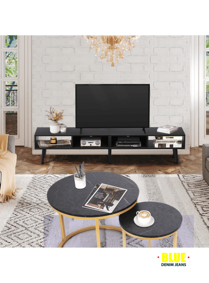 LocalVOWNER 59"e; TV Stand With Open Shelf Up To 55-60 Inch TV, Console Table Entertainment Center For Living Room, Bedroom,Thanksgiving Christmas Gifts