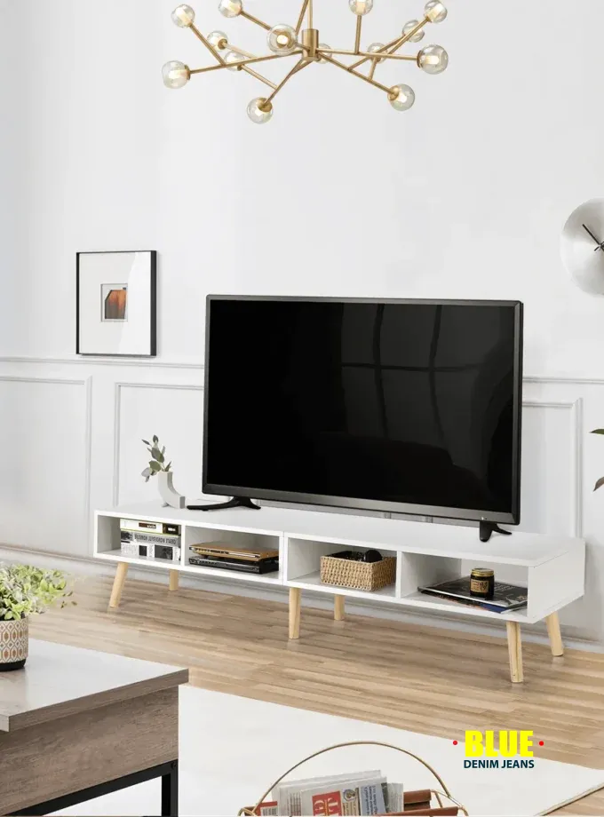 LocalVOWNER 59"e; TV Stand With Open Shelf Up To 55-60 Inch TV, Console Table Entertainment Center For Living Room, Bedroom,Thanksgiving Christmas Gifts