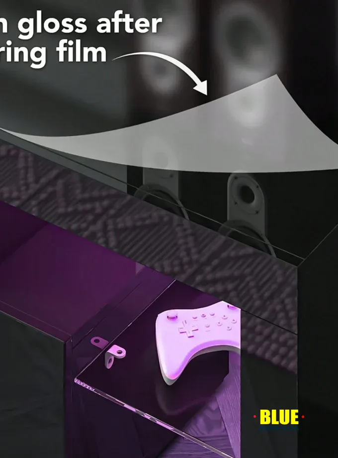 LocalTV Stand For TV Up To 70"e;, Living Room Entertainment Center With RGB LED Lights And Storage Shelves Furniture, White High Gloss TV Cabinet Console Table