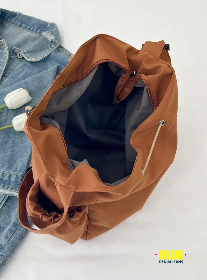 New Arrival Spring/Summer Solid Color Nylon 5-Pointed Star Decor Large Capacity Tote Bag, Women's Shoulder & Crossbody Bag For Students, Literary School Bag & Bookbag For Women Or Students, School Bag, School Handbag, School Tote Bag, School Bookbag, Back