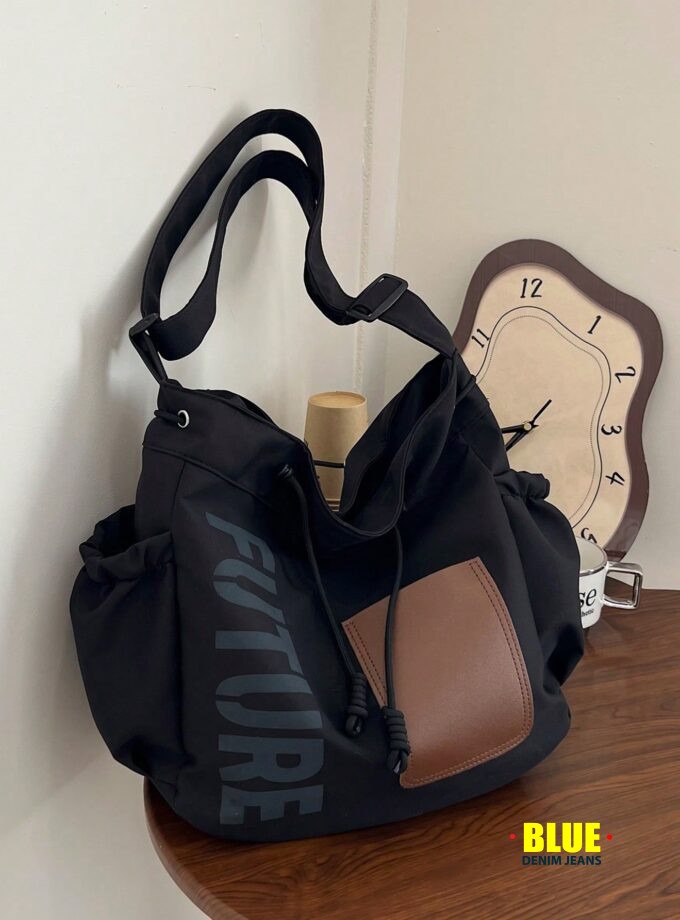 New Arrival Spring/Summer Solid Color Nylon 5-Pointed Star Decor Large Capacity Tote Bag, Women's Shoulder & Crossbody Bag For Students, Literary School Bag & Bookbag For Women Or Students, School Bag, School Handbag, School Tote Bag, School Bookbag, Back