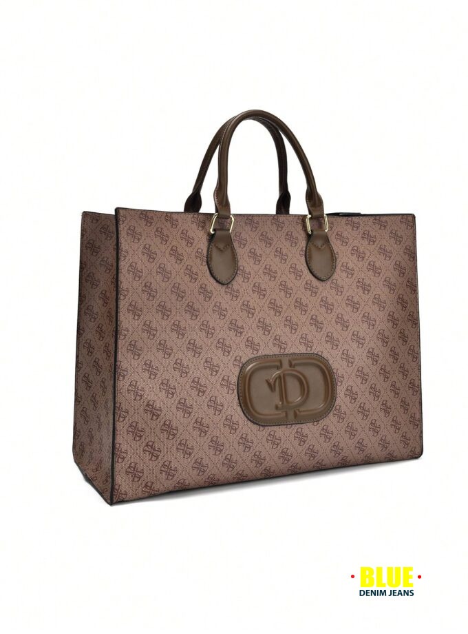 LocalPreference Bag Type 2025 New Fashion Simple Large-Capacity Retro Printing Handbag Popular Hand-Carrying Commuter Ladies Tote Bag