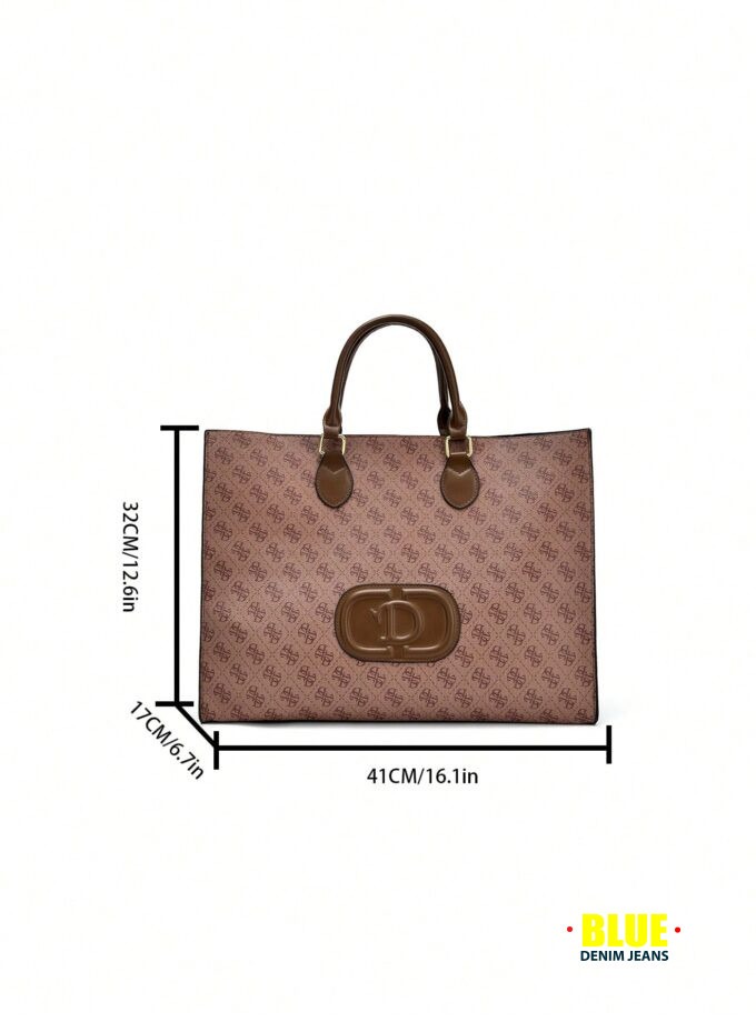 LocalPreference Bag Type 2025 New Fashion Simple Large-Capacity Retro Printing Handbag Popular Hand-Carrying Commuter Ladies Tote Bag