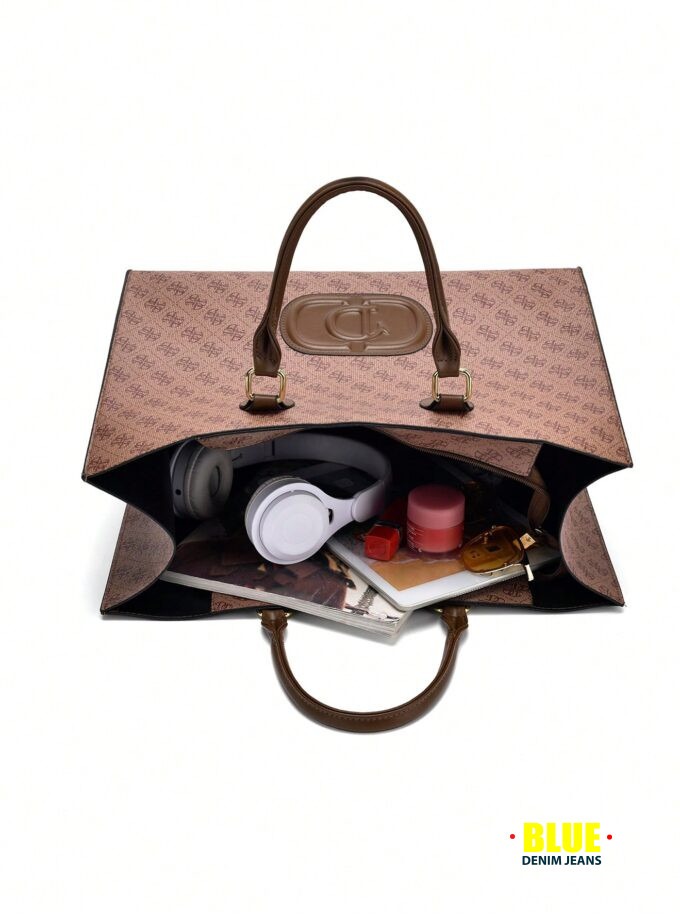 LocalPreference Bag Type 2025 New Fashion Simple Large-Capacity Retro Printing Handbag Popular Hand-Carrying Commuter Ladies Tote Bag