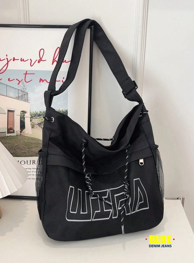 New Arrival Spring/Summer Solid Color Nylon 5-Pointed Star Decor Large Capacity Tote Bag, Women's Shoulder & Crossbody Bag For Students, Literary School Bag & Bookbag For Women Or Students, School Bag, School Handbag, School Tote Bag, School Bookbag, Back