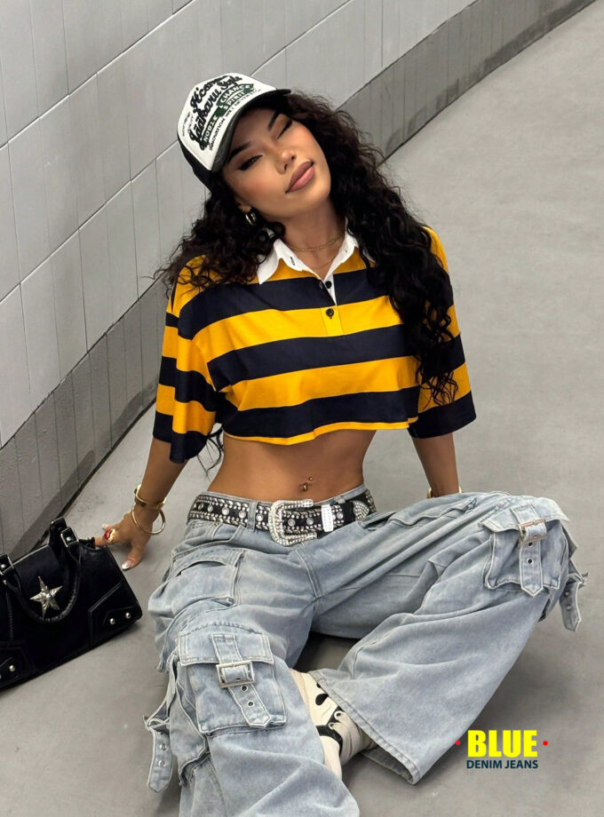 StreetHx Women's Multi-Stripe Polo Shirt - Sporty Casual Streetwear