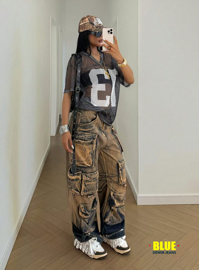 StreetHx Oversized Women's Spring & Summer Large Letter Print Mesh T-Shirt