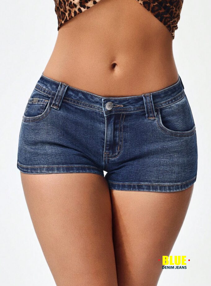 Jeanoix Women's Low Waist Denim Mini Shorts