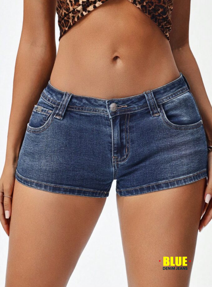Jeanoix Women's Low Waist Denim Mini Shorts