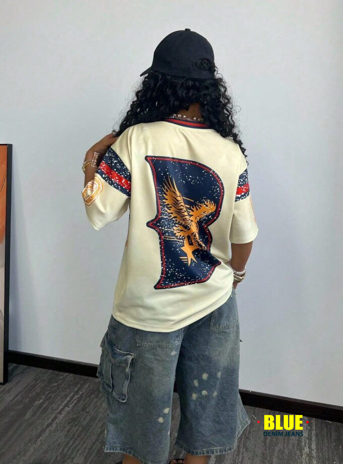 Rovax Women's V-Neck Letter Print Summer Tee