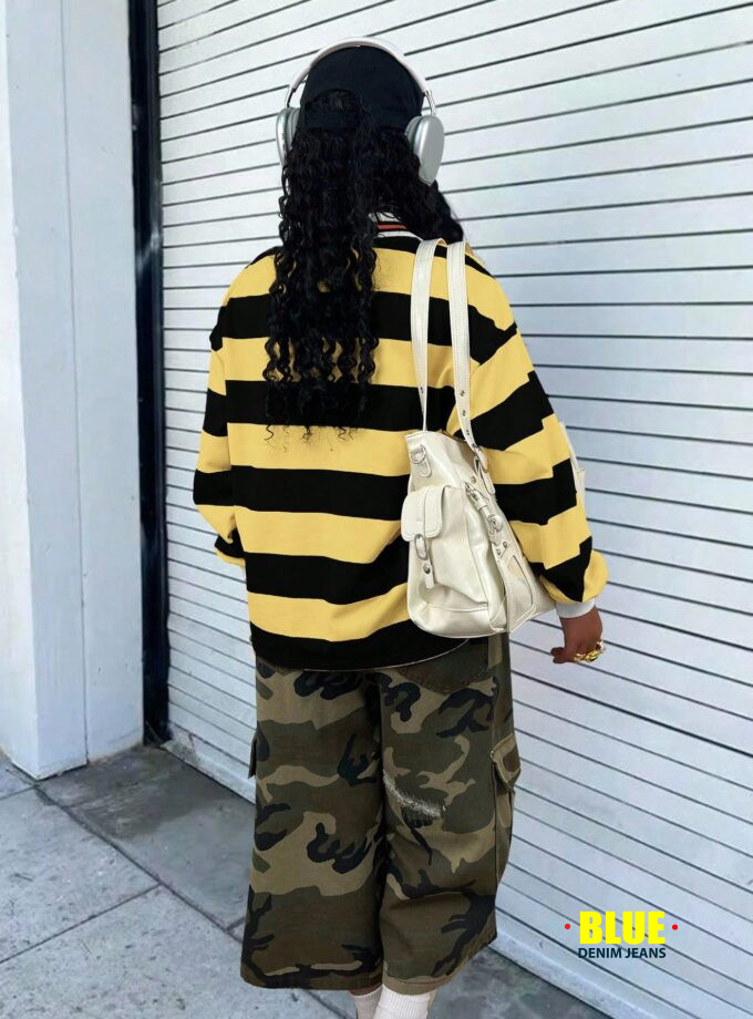 Rovax Women's Striped Drop Shoulder Polo Top