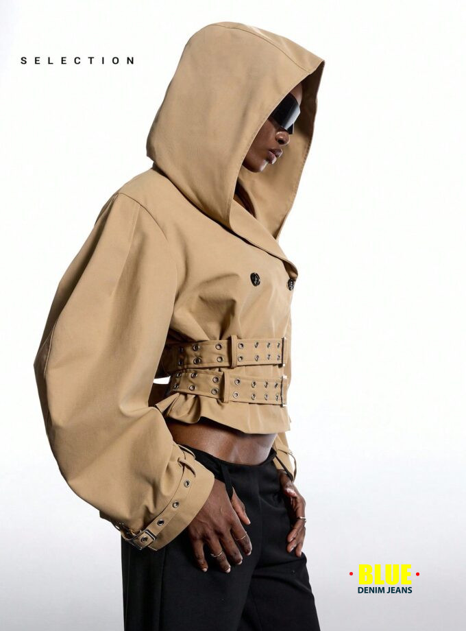 Lysmo Women's Oversized Cargo Bomber Jacket - Fall Fashion Streetwear