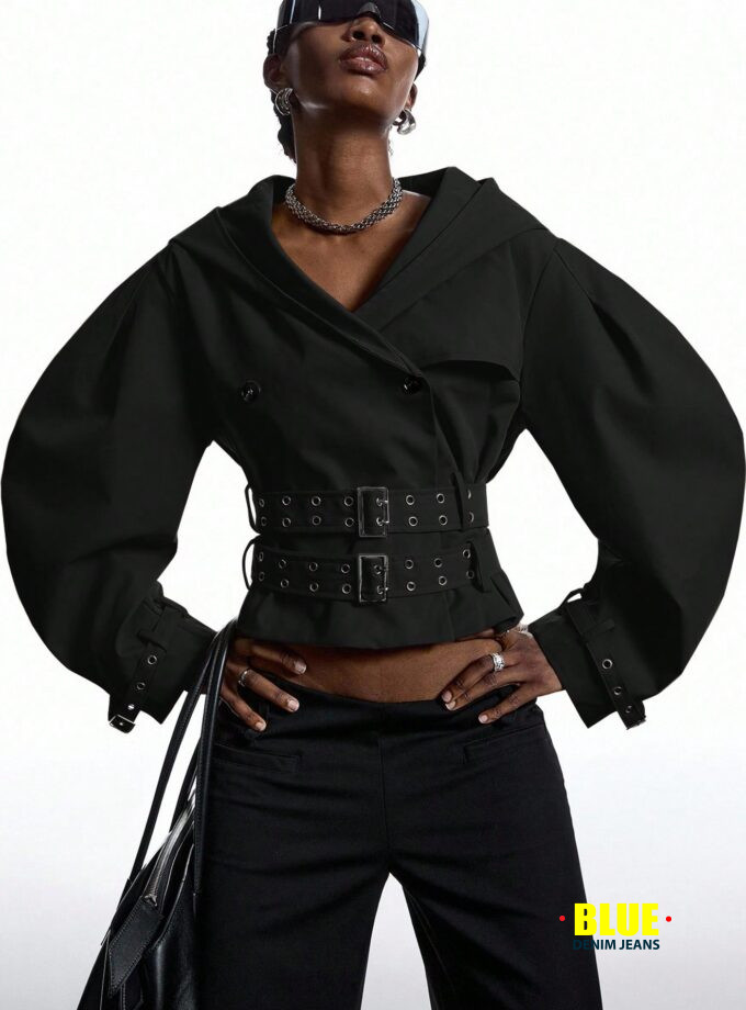 Lysmo Women's Oversized Cargo Bomber Jacket - Fall Fashion Streetwear