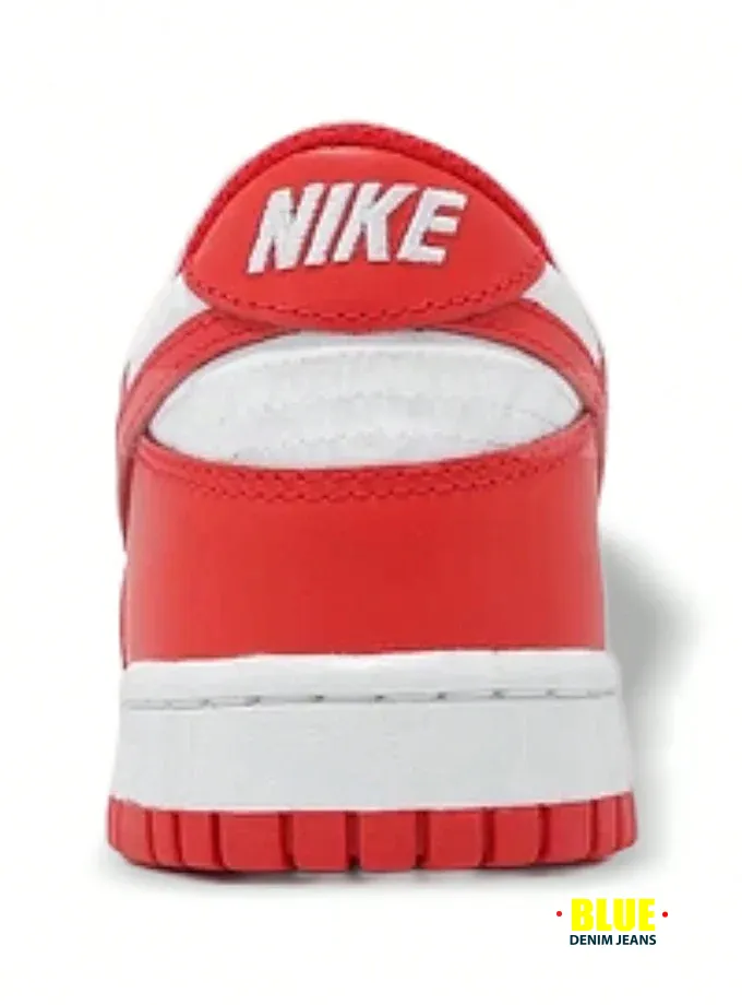 Nike Dunk Women Sneakers White University Red Faux Leather Medium Cushioned School Gym Walking Casual