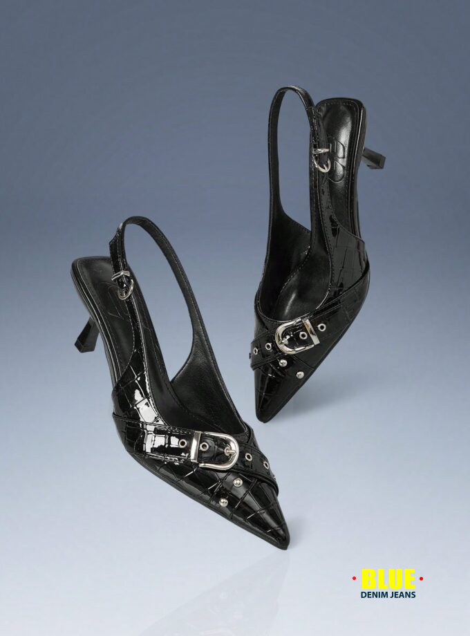 CUCCOO Women's Y2K Punk High Heel Motorcycle Pumps for Parties