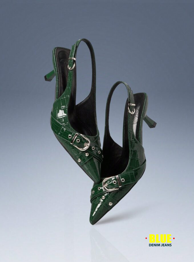 CUCCOO Women's Y2K Punk High Heel Motorcycle Pumps for Parties