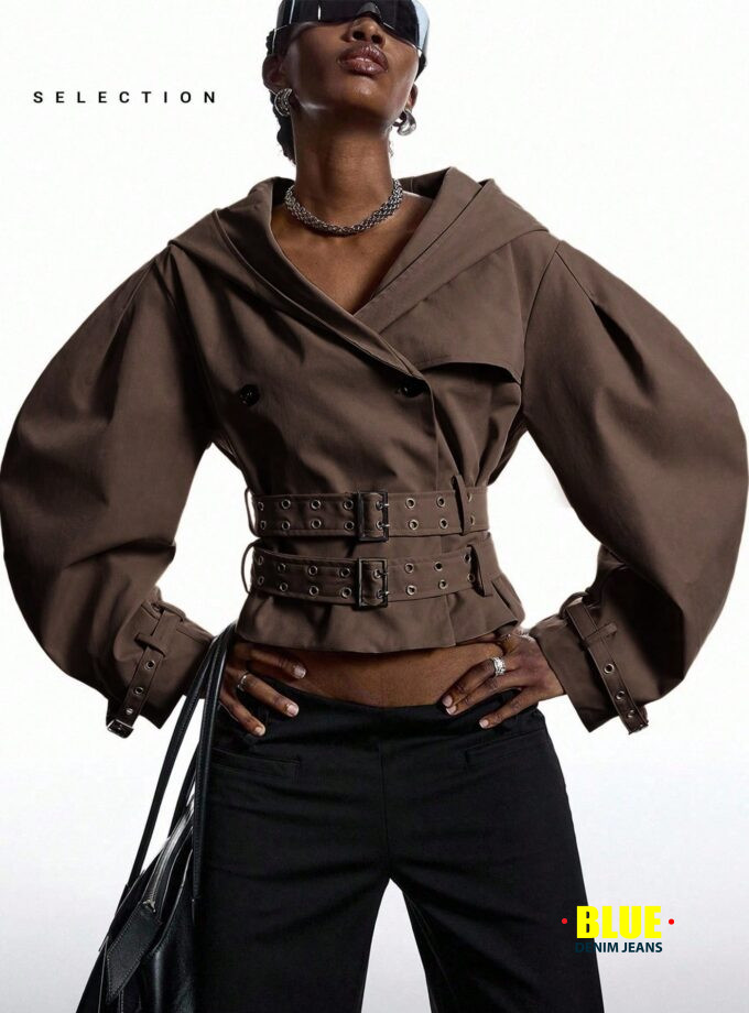 Lysmo Women's Oversized Cargo Bomber Jacket - Fall Fashion Streetwear