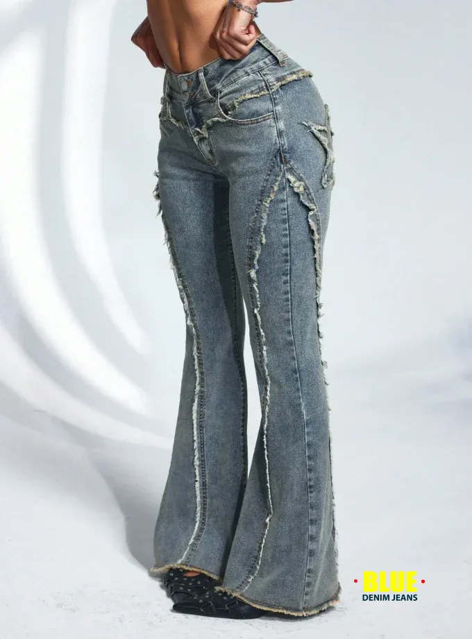 Jeanoix Plus Size Thermal Flared Jeans for Women