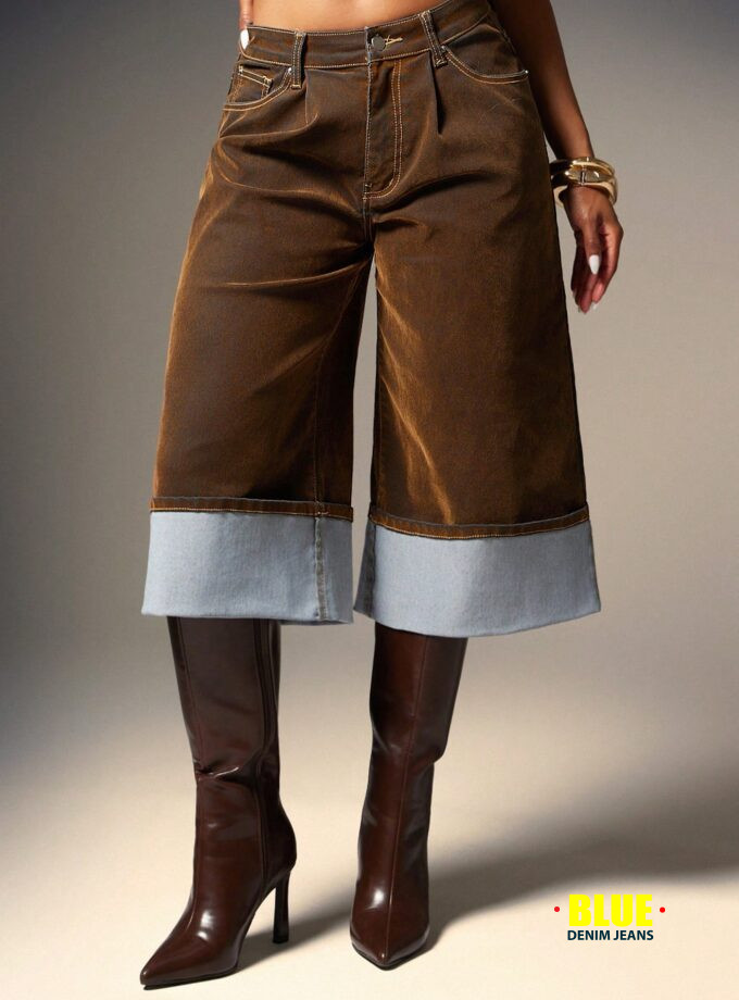 Denimoi Velvet Denim Cuffed Jorts Fall & Winter Fashion