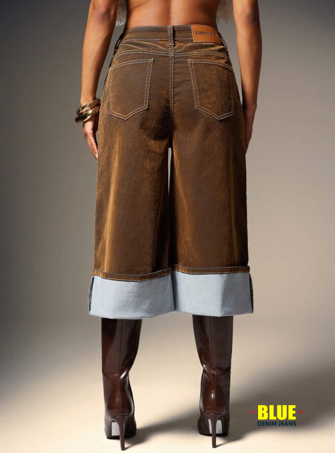 Denimoi Velvet Denim Cuffed Jorts Fall & Winter Fashion