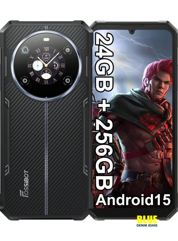 FOSSIBOT 6.75" Rugged Android 15 Phone with 24 GB RAM || 50 MP Camera & 10600 m Ah Battery - Dual SIM Connectivity