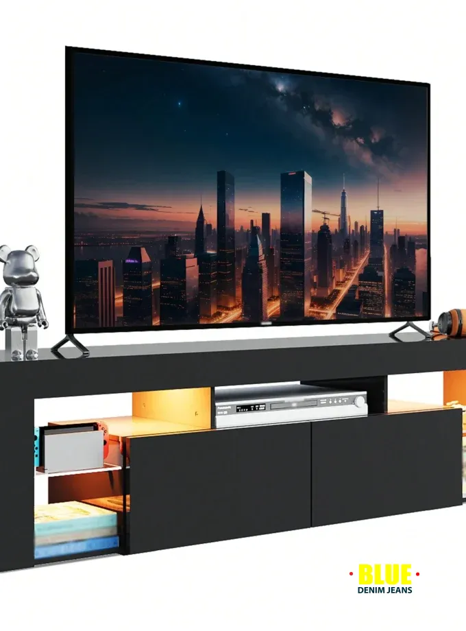 LocalTV Stand, 63 Inch Entertainment Center, Modern TV Console With 2 Drawers For Living Room, LED TV Stand For 60 To 70 Inch TV