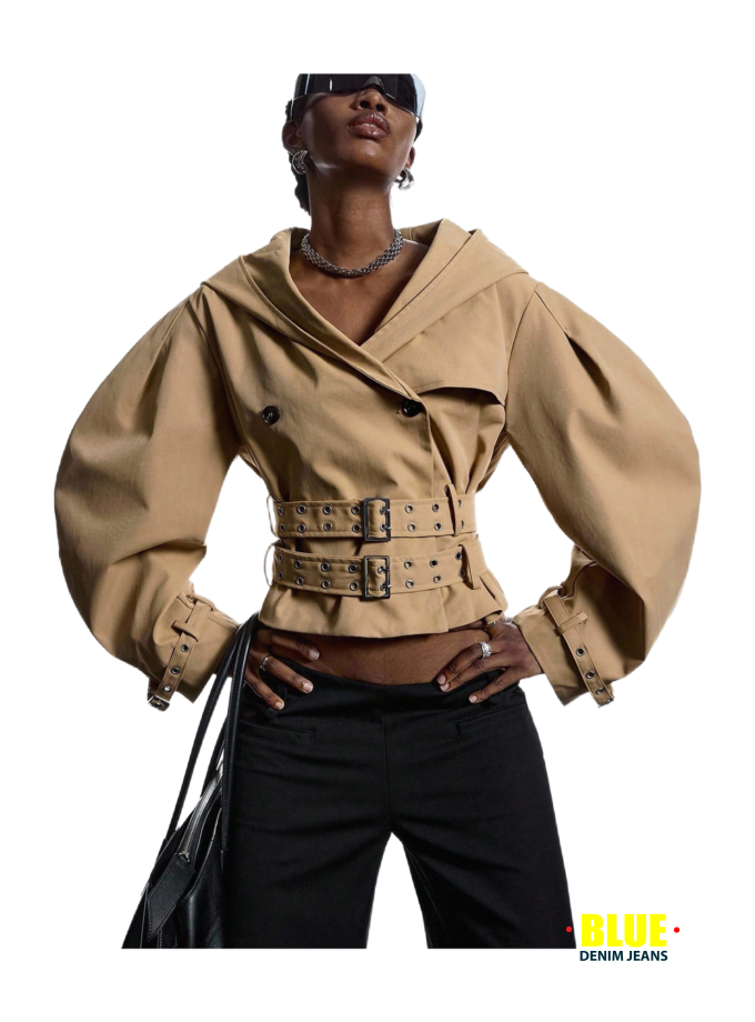 Lysmo Women's Oversized Cargo Bomber Jacket - Fall Fashion Streetwear