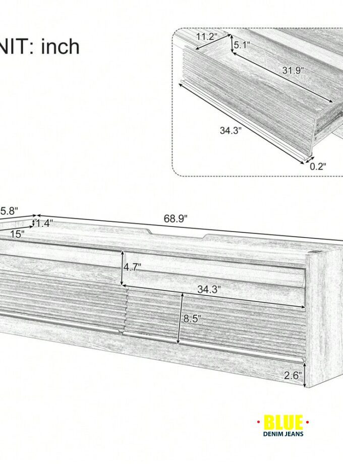 LocalMERAX Mirod Modern TV Stand With Ample Storage,4 Drawer Design With Tempered Glass ,Built-In Charging Ports And Ambient LED Lighting ,Versatile For Any Decor Style,Walnut