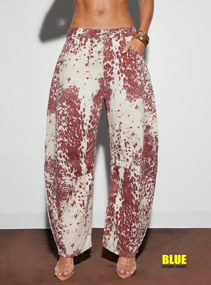 LocalDenimoi Women's Casual Washed Flared Leg Baggy Jeans