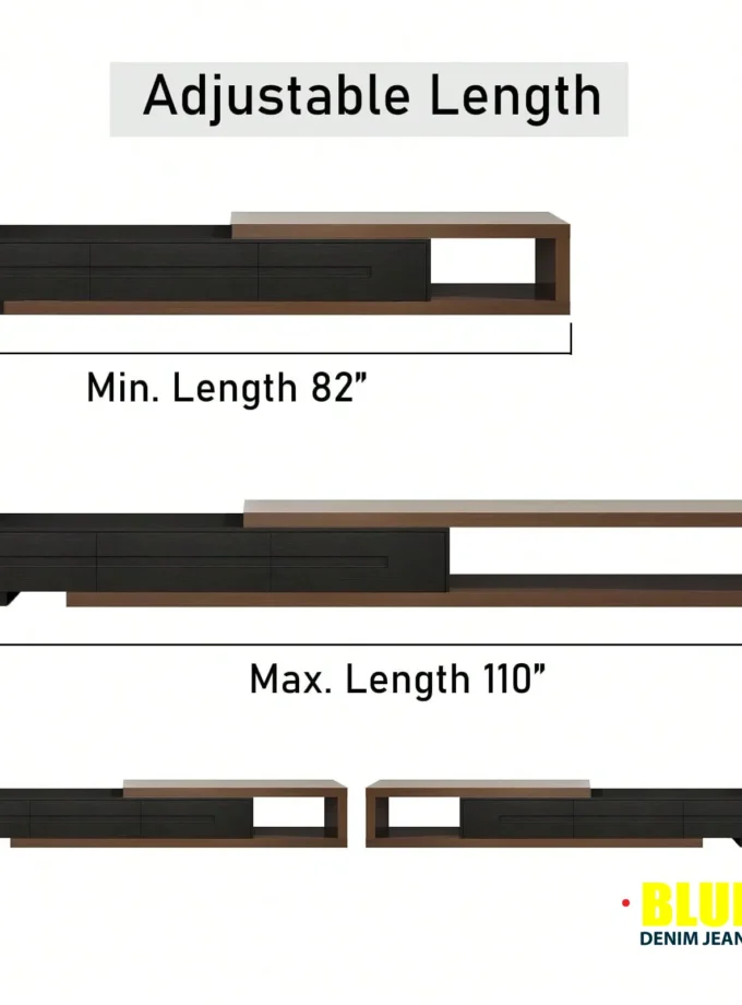 LocalModern Extendable TV Console For Large TVs Up To 120"e; | Wood Media Stand With 3 Drawers, Reversible Design Fits Living Room & Bedroom