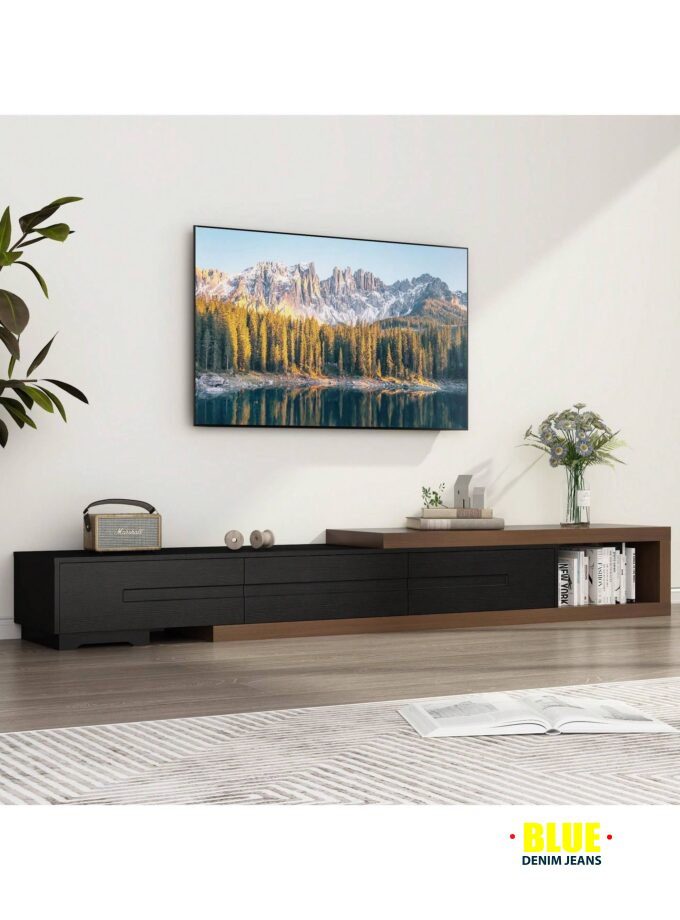 LocalModern Extendable TV Console For Large TVs Up To 120"e; | Wood Media Stand With 3 Drawers, Reversible Design Fits Living Room & Bedroom