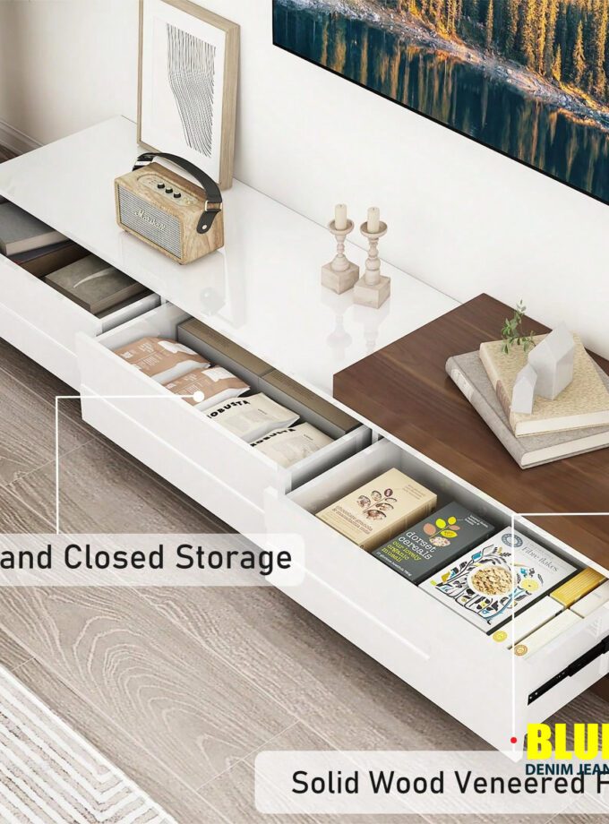 LocalModern Extendable TV Console For Large TVs Up To 120"e; | Wood Media Stand With 3 Drawers, Reversible Design Fits Living Room & Bedroom