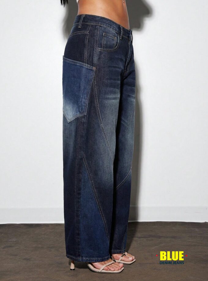 Denimoi Women's Pocket Flared Casual Loose Fit Jeans