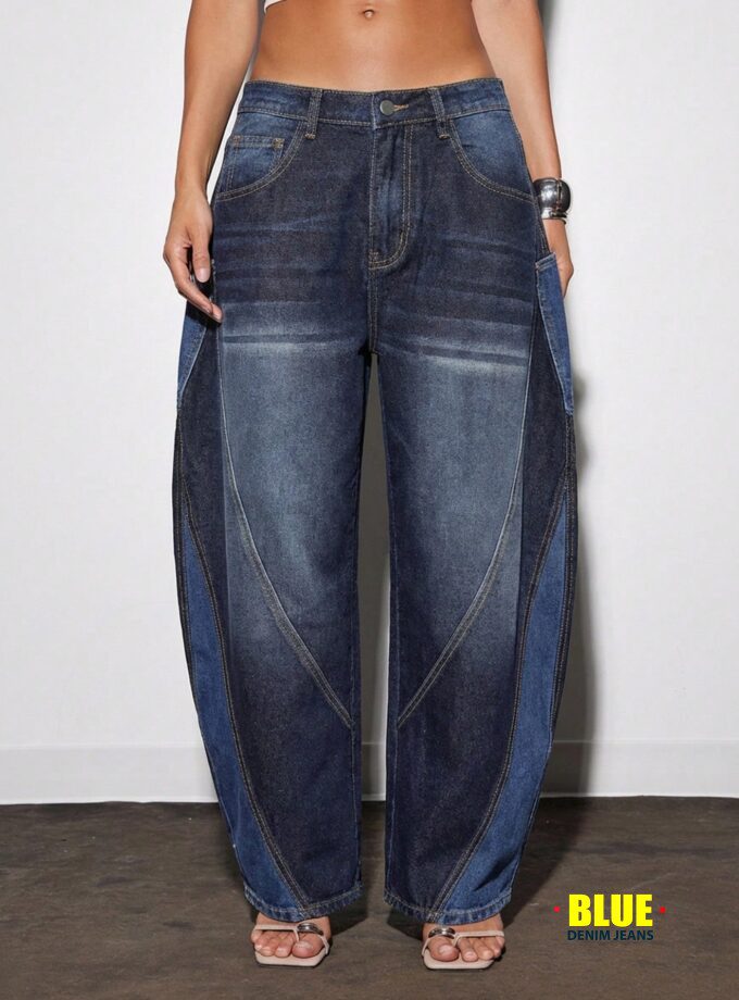 Denimoi Women's Pocket Flared Casual Loose Fit Jeans