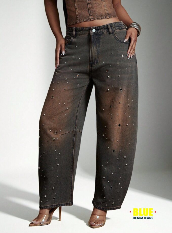 LocalDenimoi Women's Casual Washed Flared Leg Baggy Jeans