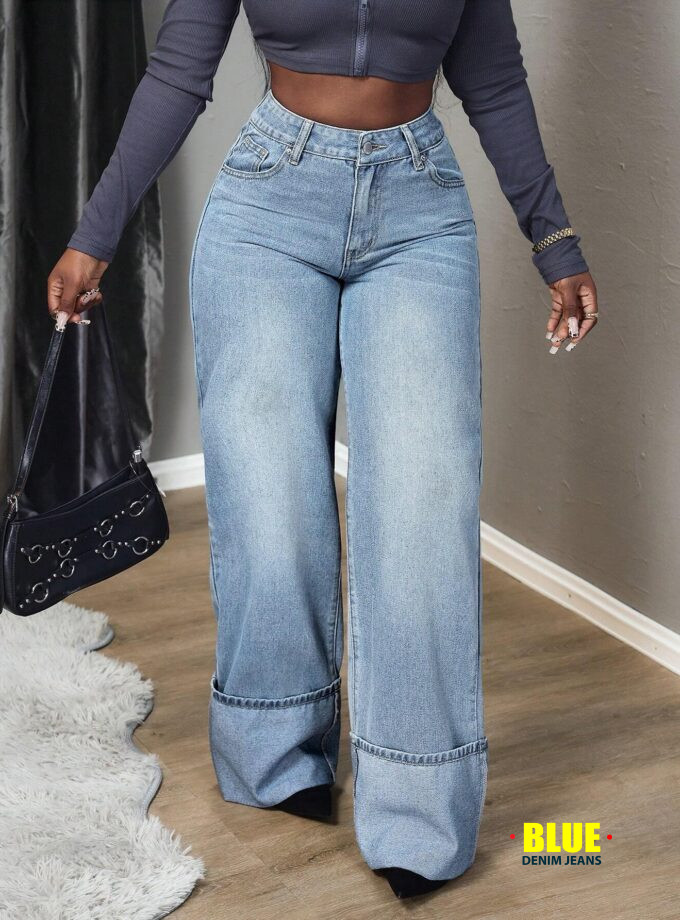 Slaydiva Women Front Button Pocket Simple Jeans, Casual Everyday Wear