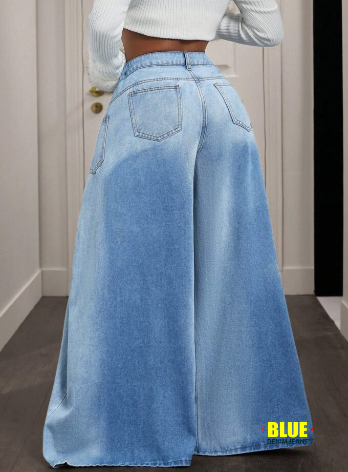 LocalSlaydiva Women's Street Fashion Hiphop Wide Leg Jeans